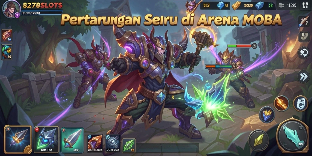 Tampilan menarik dari gameplay MOBA di 8278SLOTS