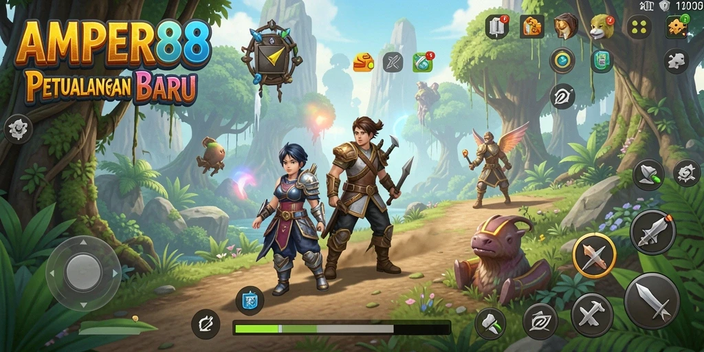 Gameplay seru AMPER88 yang penuh petualangan dan eksplorasi.