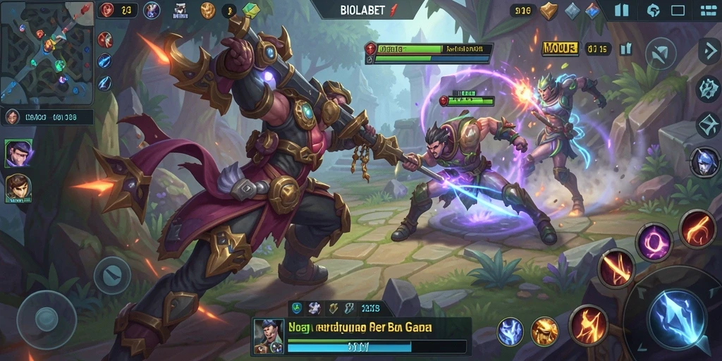 Gameplay BIOLABET yang penuh aksi dan strategi MOBA.