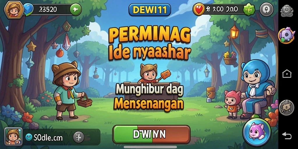 Tangkapan layar gameplay DEWI11 yang menunjukkan karakter dalam aksi Idle.
