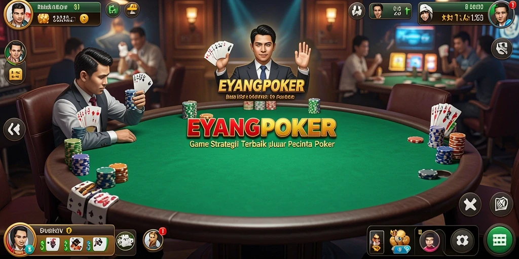Tampilan gameplay menarik dalam permainan poker strategi.