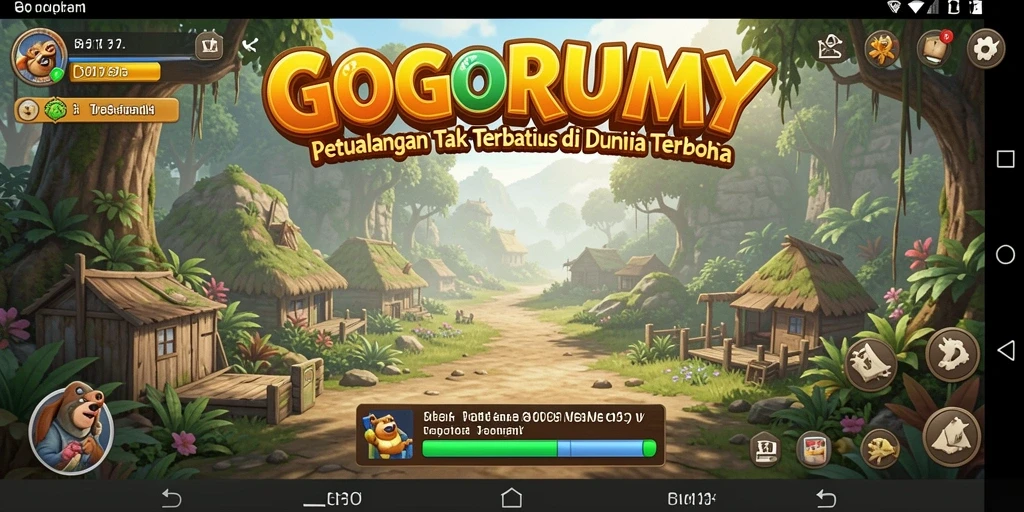 Screenshot menunjukkan petualangan seru dalam dunia terbuka game GOGORUMMY.