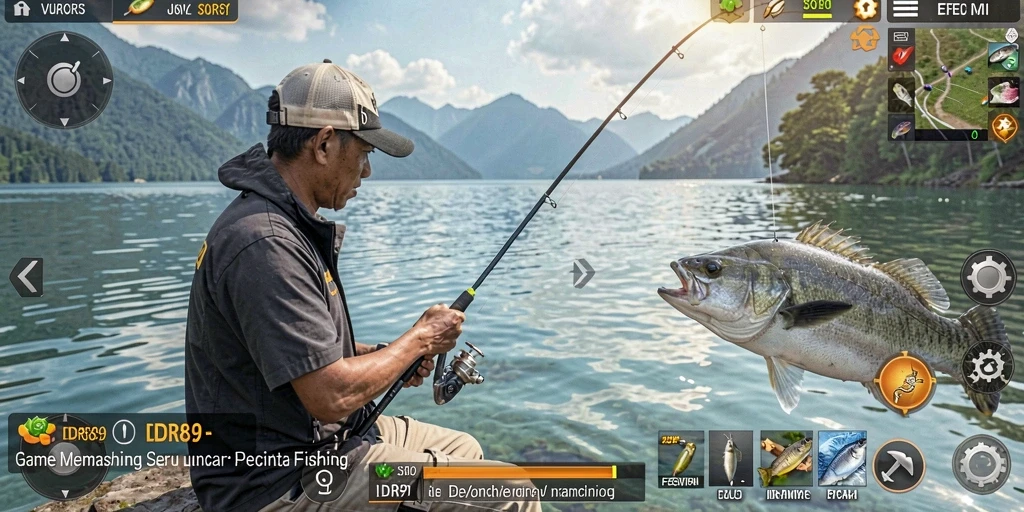 Tampilan gameplay memancing yang seru dan menantang di IDR89.