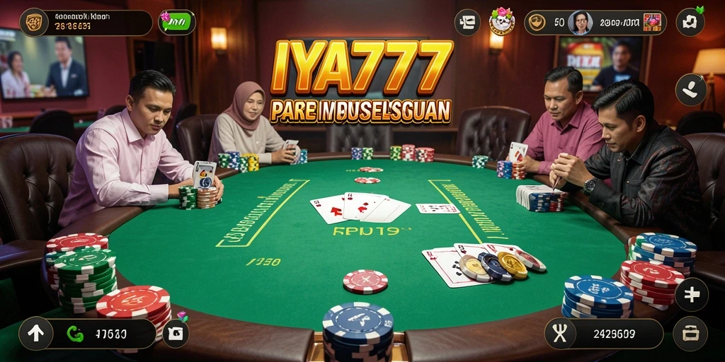 Screenshot gameplay IYA777 menampilkan aksi poker yang mendebarkan.