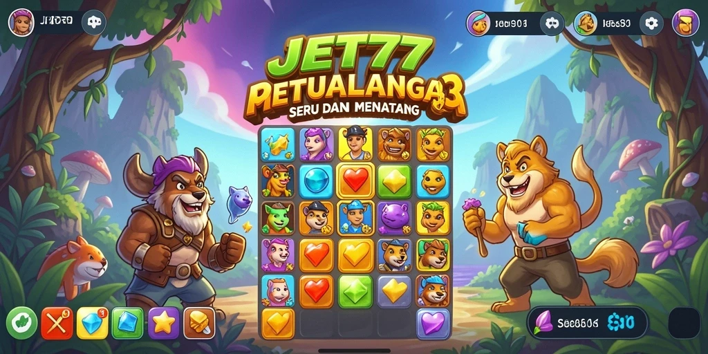 Tampilan gameplay JET77 yang seru dan penuh warna.