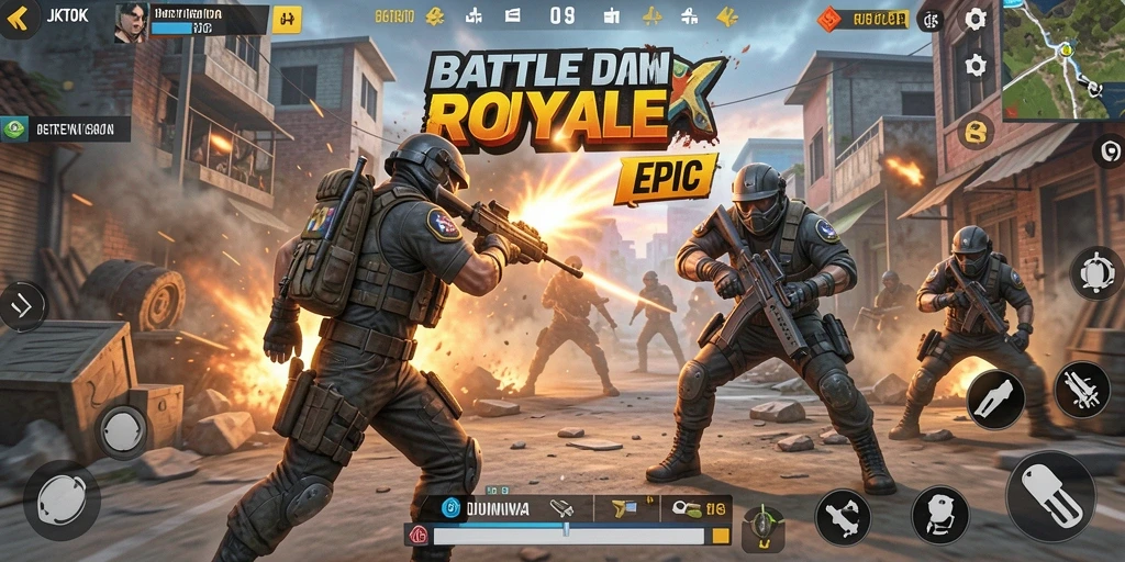 Gameplay seru dan aksi penuh dalam JKTOK Battle Royale.