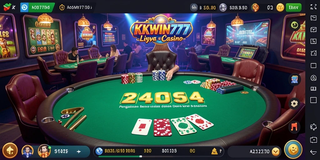 Screenshot gameplay Live Casino KKWIN777 menunjukkan interaksi nyata dengan dealer.