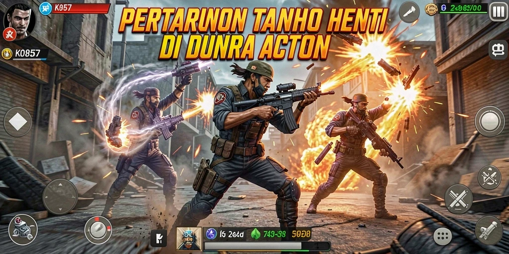 Tampilan seru dari gameplay KO857 dengan aksi pertarungan yang mendebarkan.