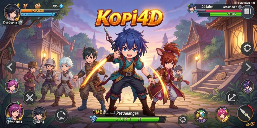 Tampilan gameplay KOPI4D yang penuh warna dan seru.