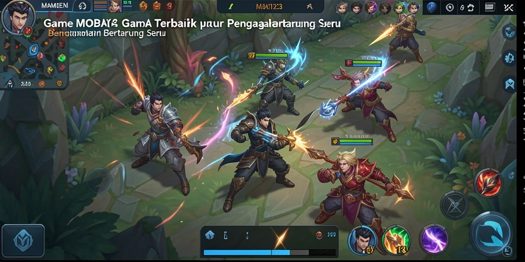 Screenshot gameplay MAMEN123 yang menunjukkan pertempuran epik di arena.
