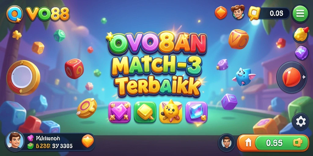 Tampilan gameplay OVO88 dengan elemen Match-3 yang menantang.