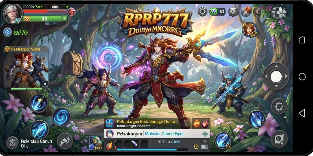 Tampilan gameplay yang mendebarkan dalam RPRP777, menunjukkan pertarungan epik.