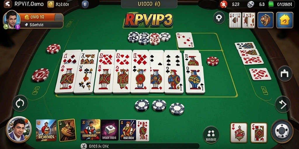 Tampilan gameplay seru dalam RPVIP3 saat bermain Domino.