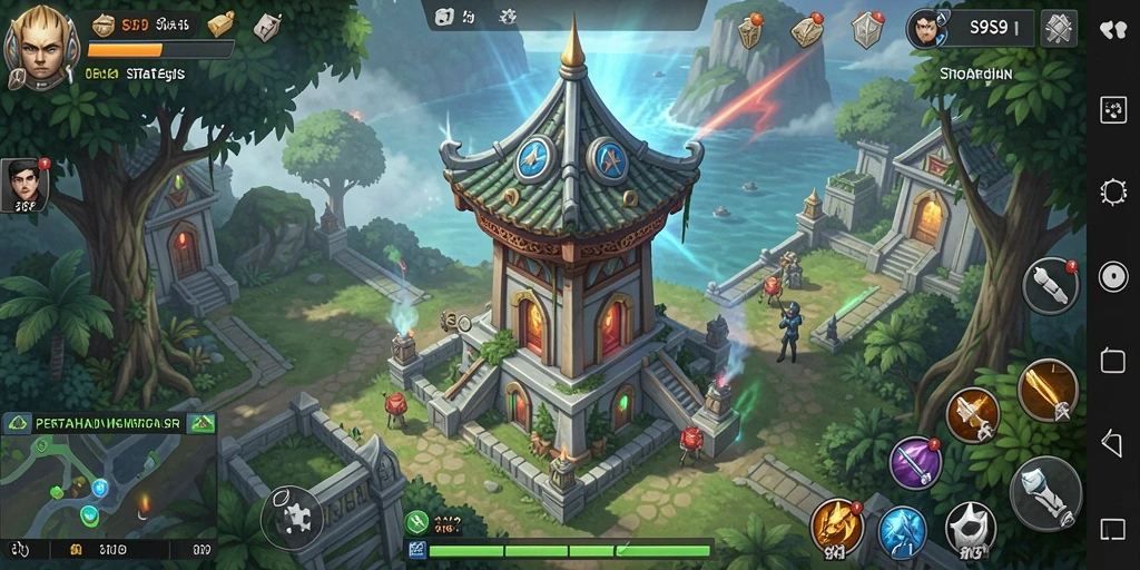 Tampilan gameplay menara pertahanan S9S9 yang menarik dan menantang.