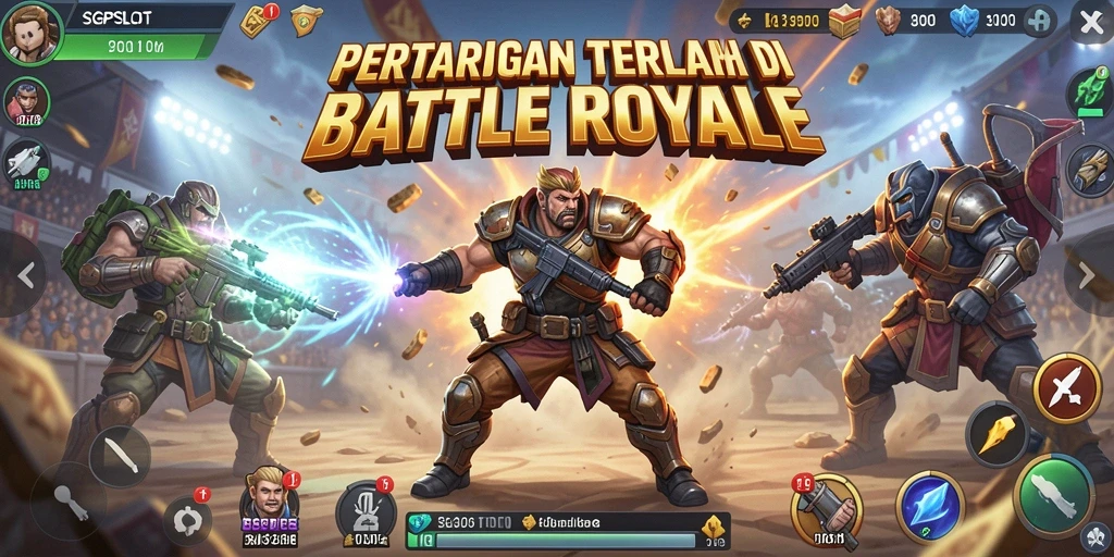 Tangkapan layar menampilkan aksi seru dalam permainan Battle Royale SGPSLOT.