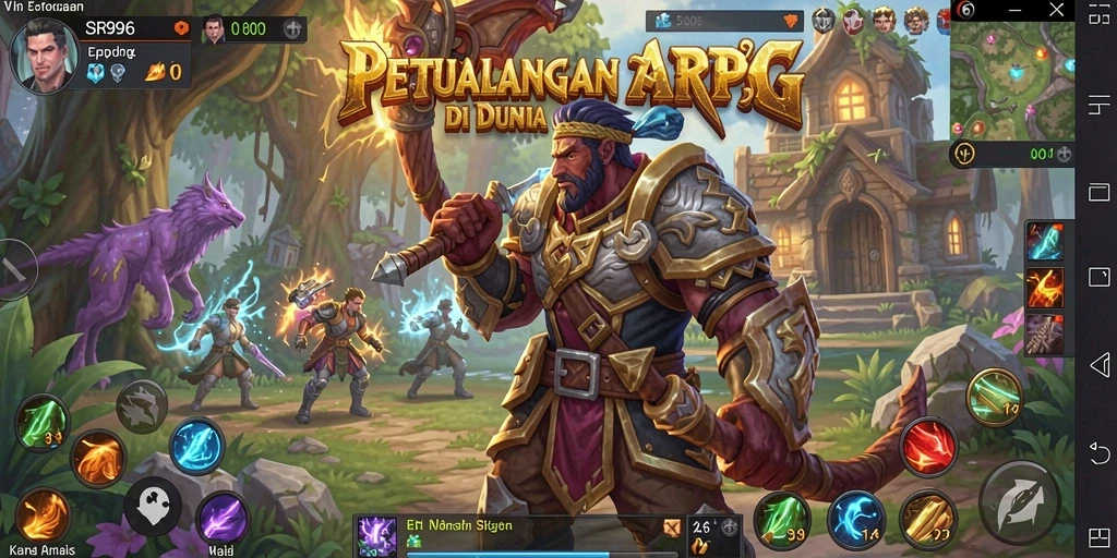 Gambaran seru gameplay ARPG dalam SR996 dengan pertempuran yang dinamis.