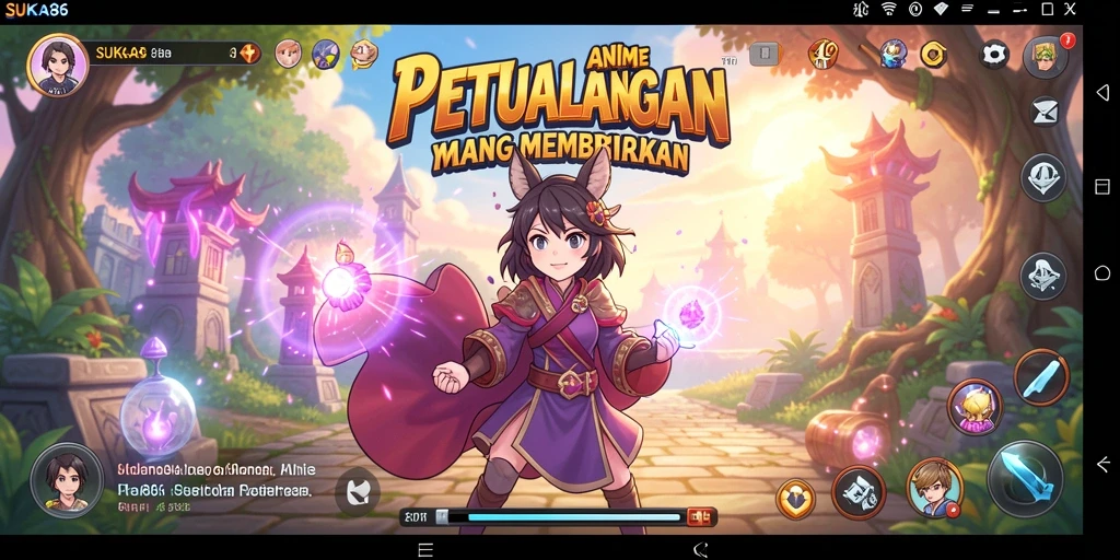 Tampilan utama gameplay SUKA86 dengan karakter anime yang menarik.