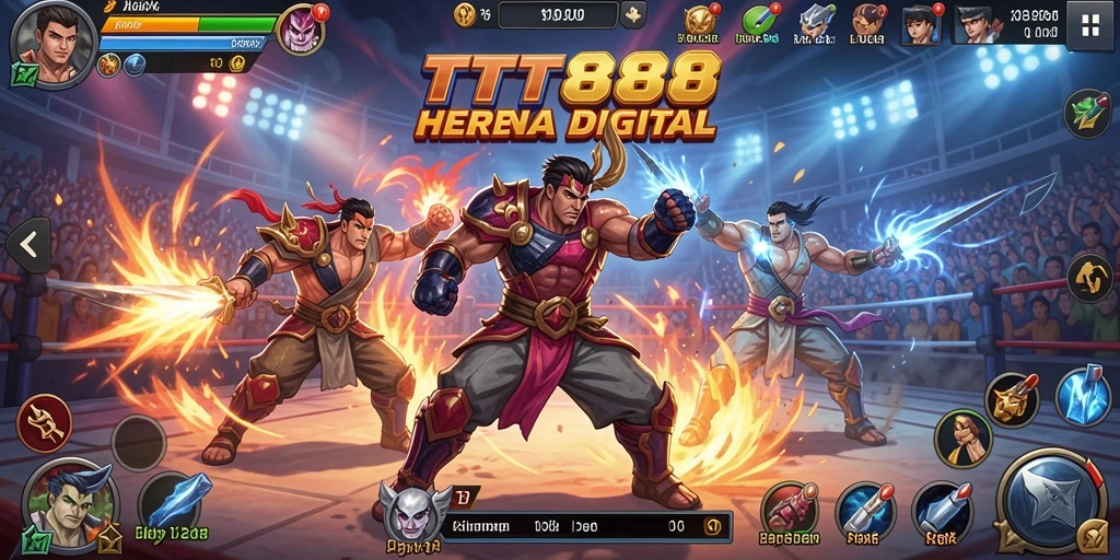 Tampilan gameplay TTT888 yang penuh aksi dan pertarungan epik.